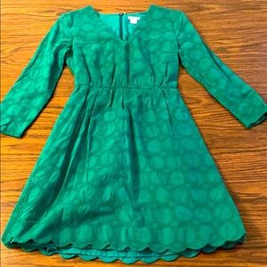 J. Crew Green Lace V-neck Dress Size 00